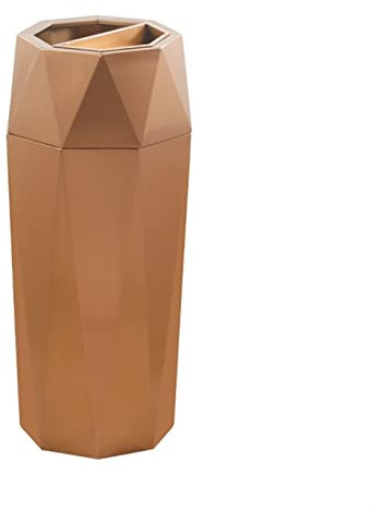 Outdoor Waste Bins Stainless Steel Trash Can Diamond-Shaped Vertical Trash Can Large-Capacity Commercial Trash Can with Ashtray,Inside and Outside Double Barrels, 3 Color(Rose Gold-40 * 80cm)