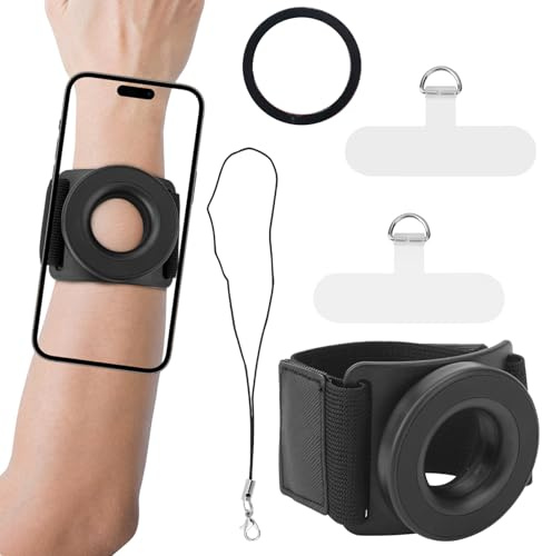 Handyhalter zum Laufen, Magnetischer Handyhalter aus Kunststoff fürs Handgelenk 360° Drehbare Handyarmbänder zum Laufen Hochelastisches Laufarmband Handyhalter zum Trainieren Radfahren