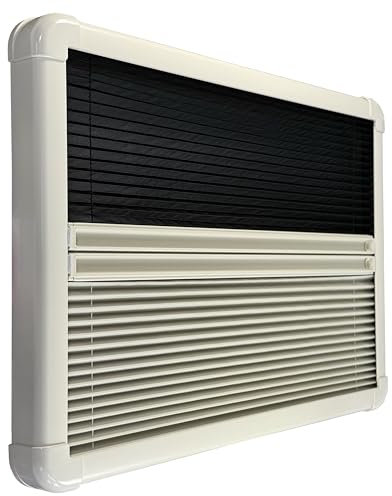 Shield Autocare © Camper Van RV Motorhome Cassette Window Blinds Blackout Flynet Screen Black White Beige (Beige, 700mm x 400mm)
