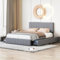 CoziFome Polsterbett 160x200cm, Doppelbett Samt-Stoff Familienbett mit Gepolstertes Kopfteil, Bettgestell mit Lattenrost und Stauraum, Bett für Schlafzimmer und Gästezimmer, Ohne Matratze (Grau-01)