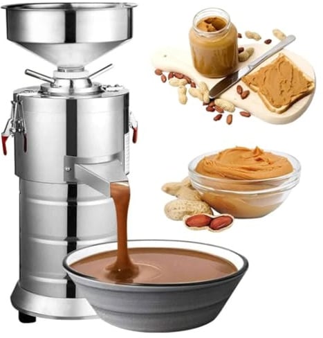 Peanut Butter Maker Machine Nut Butter Machine Electric Grain Grinder Peanut Butter Maker Sesame Sauce Grinder Home/Commercial for Groundnut, Almond, Cashew Nut and Sesame