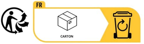 Fluid ES005 96 x Aufkleber Etiketten Frankreich Symbol Triman + Karton/Carton Hinweis Entsorgung