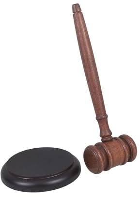 SHINEOFI Marteau De Juge Bois avec Base Sonore pour Avocat Juge Vente Aux Enchères Maillet Pratique
