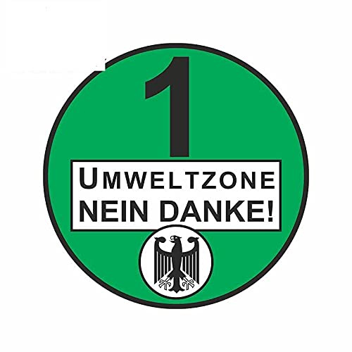 13cmx12.9cm für Umweltzone Nein Danke Autoaufkleber RV Laptop Anime VAN Wasserdicht