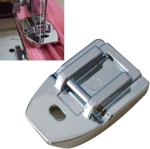 Pied à pression invisible pour fermeture éclair invisible compatible avec tous les modèles Snap-On Singer, Brother, Elna, Necchi, Janome, Seiko, Toyota, Saimac, Silvercrest, Vigorelli