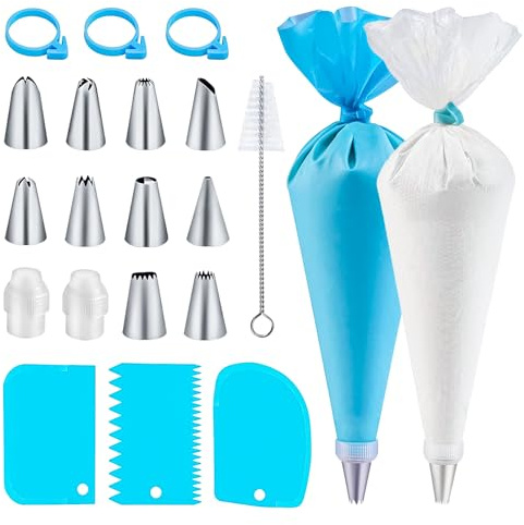 Sac a Poche 40 Pezzi, Saccapoche, Sac a Poche Riutilizzabile, Sacca a Poche per Dolci, Sac a Poche Professionali, per Decorare Dolci, Torte, Biscotti e Cupcake