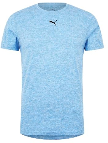 Puma Mens Train All Day Essentials Heather T-Shirt Short Light Blue M