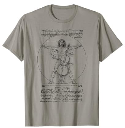 Violoncelle Musique Violoncelle Homme de Vitruve Leonardo Da Vinci Musicien T-Shirt
