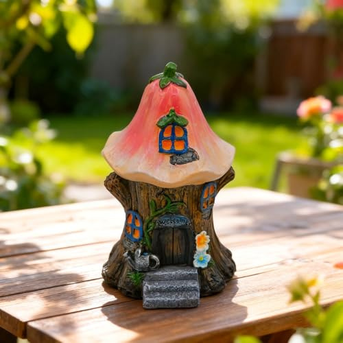 Miniatur-Gartenhaus-Dekoration aus Kunstharz im konventionellen Stil für Hof, Rasen, Terrasse und Tischplatte
