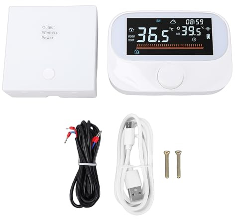 Odorkle Programmable WiFi and RF Boiler Thermostat With Rotating Knob for Gas Boiler Wall Mounted Temperature Controller