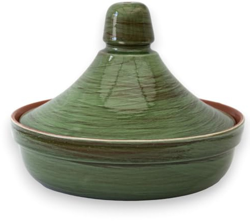 Colì Maioliche e Terrecotte dal 1650 Tajine in Terracotta, Diametro 26 CM (Verde Terre Antiche)