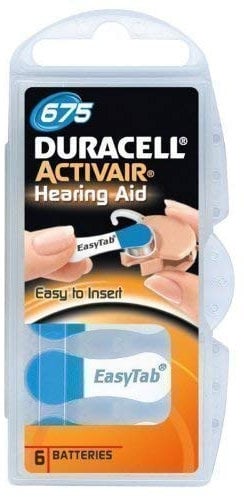6 St Duracell Activair 675 / BLUE - for all hearing aids with battery type 675