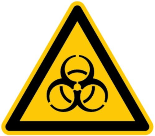 LEMAX® Aufkleber Warnschild, Warnung vor Biogefährdung W009 DIN EN ISO 7010 Folie selbstkl. gelb/schwarz, 100mm