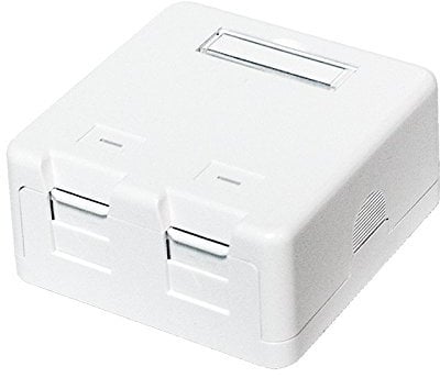 Faconet® 2X Aufputzdose für Keystone Jacks z.B. RJ45 LAN Netzwerk, USB oder Koax (Aufputzdose 2fach)