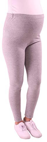 M.M.C. Bequeme Umstandsleggings für den Alltag und Sport Schwanger Damen Schwangerschafts-Leggings Umstandsmode (Hellgrau, Small)