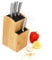 Universal Bamboo Knife Block Slotted Kitchen Knives Holder Knife Storage & Organiser Stand Secure Fibre Rods Suitable for All Knives M&W