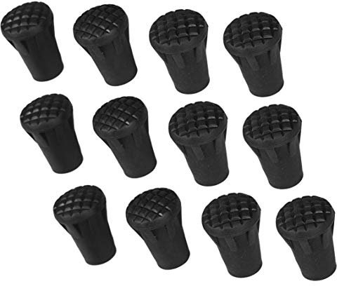 Linian Bastones de Senderismo - 12 Puntas de Goma Flexibles de Reemplazo para Bastones de Trekking