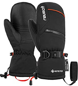 Reusch Colin Gore-TEX Junior Mitten warme, wasserdichte, Winddichte und atmungsaktive Fausthandschuhe Winterhandschuhe Skihandschuhe Fäustlinge Kinder Kids Jugendliche Mädchen Jungen, schwarz, 5,5