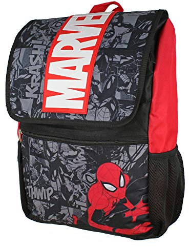 Marvel Spiderman Backpack Front Flap Compartment Travel Laptop Backpack With 3D Molded Marvel Logo