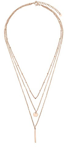 Heideman Halskette Nuria Damen - aus hochwertigem Edelstahl - silber gold rosegold farbend - Layering Kette mit Anhänger für Frauen - 45cm lang mit Verlängerungskettchen
