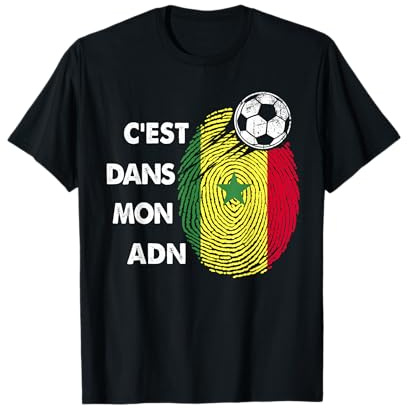 Drapeau Sénégal Cadeau Foot Sénégal C'est Dans Mon ADN T-Shirt