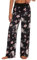 AMYTIS Damen Yogahose Stretch Freizeithose Bequeme Pyjamahose Schlafanzughose Lang Leichte Lounge Hose Hausanzug Hosen Relaxhose Fitness Weites Bein,Black#0580,3XL