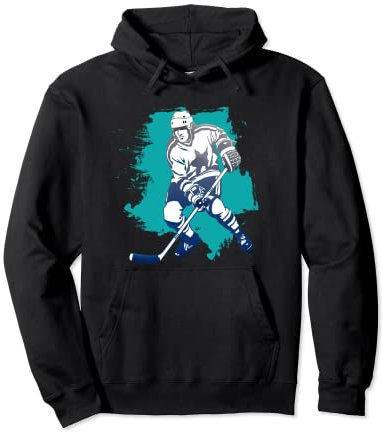 eishockey hockey puck eisbär hai tor eis angriff Pullover Hoodie