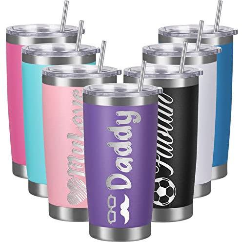 Bicchieri Personalizzati con Coperchi e Cannucce Bicchieri Personalizzati in Acciaio Inossidabile con Incisione Laser da con Testo del Nome Tazza da Caffè Isolata Personalizzata Regalo per Donna Uomo