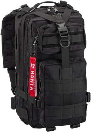 Hanta Musala - modularer Outdoor Rucksack - ideal zum Wandern, für den Alltag, Einsatz oder Camping - 25L Volumen - schwarz