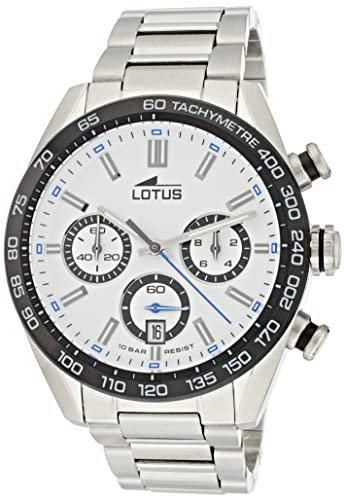 LOTUS Reloj Hombre 18916/1 Chrono Caja de Acero Inoxidable 316l Plateado Correa de Acero Inoxidable 316l Plateado