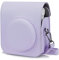 RISOU PU Leather Camera Case Compatible with Instax Mini 12 Instant Camera with Adjustable Strap and Pocket (Purple)
