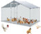 VEVOR Hühnerstall, 2 x 3 x 2 m Hühnerhaus Freilaufgehege mit Sonnenschutzdach PE-Plane, Stahl Kleintierstall Hühnerhaus Dach Geflügelstall Hühnerkäfig für Hühner, Enten, Gänse, Kaninchenn usw.