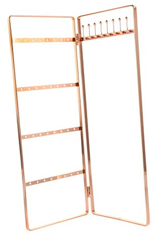 Schmiedeeiserner Schmuckständer, Ohrringe, Rücken for Ohrstecker, Schmuck, Halsketten-Organizer, Halskettenständer, Ohrring, Bar, Schmuck-Aufbewahrungsbehälter, Schmuck-Organizer, Regal ( Color : Rose