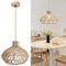 YNDD 2 Stücke Pendelleuchte Rattan, Boho Vintage Hängelampe, Rustikal Retro Hängeleuchte Geflochten Esstisch Pendellampe E27 Esszimmerlampe Hängend für Esszimmer Wohnzimmer Esszimmer Flur Küche Ø 30cm