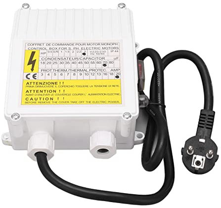 2.2KW Contrôleur de Commutateur Submersible de Cuivre Boîte de Commande de Pompe de Puits Profond ABS pour les Pompes D'aspiration de Ménage (Prise UE 220V)