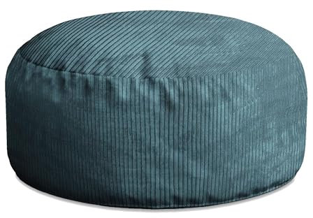 DreamRoots Pouf Hocker Roller 70x70x40cm - Pouf Cord - Sitzkissen Rund - Hocker Wohnzimmer - Fußhocker Für Sessel - Hocker Sofa - Sitz Poof - Fußablage Hocker - Sessel Hocker - Hocker Rund