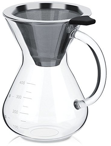 Cafetera, Cafetera de Goteo Manual de Vidrio de 400 Ml, Cafetera con Filtro con Báscula para Oficina y Hogar