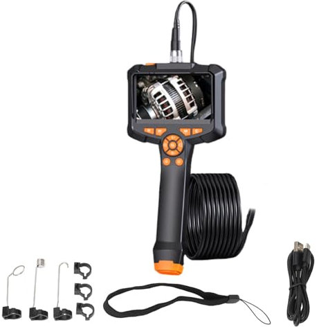 4,3 Zoll Endoskopkamera mit 8 LED Leuchten, Wasserdichte IP67 Endoskop Inspektionskamera, 1080P HD Rohrleitungs Inspektionskamera, Industrielles Endoskop für Abflusskanäle (10m)
