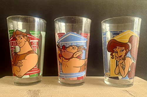 Generico Set 3 bicchieri vetro acqua decoro Hercules - vetro resistente.
