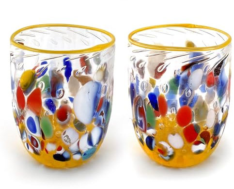 MAZZEGA ART & DESIGN Sonderedition Gläser aus Muranoglas - TINTORETTO (Gelb, 2)