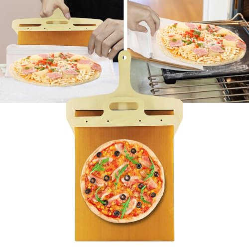 GALER Sliding Pizza Peel, Pizza Paddle with Handle, Pala Pizza Scorrevole, The Pizza Peel That Transfers Pizza Perfectl, Pizza Spatula Paddle Wood for Ovens, Non-Stick