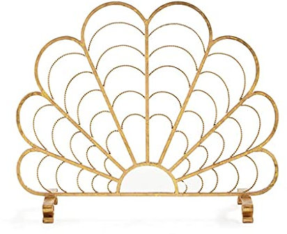 Gold-Kamin-Netzgitter, Kamingitter, Funkenschutz, Gold-Dunstabzugshaube, babysicherer Brandschutz Present