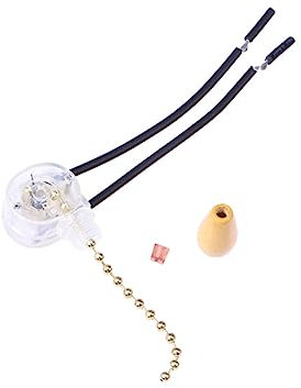BESTonZON Interruttore Catena Per Lampada Da Soffitto in Legno Color Oro Controllo Manuale off Con Cavo Di Trazione Compatibile Con Ventilatori Soffitto