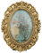 Bitray Vintage-Bilderrahmen, oval, 21,1 x 17 cm, goldfarben, mit Glasfront, Tischdekoration und Wandbehang, Heimdekoration