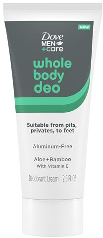 DOVE MEN + CARE Whole Body Deo Aluminum-Free Deodorant Cream Aloe + Bamboo Suitable from Pits, Privates, to Feet 2.5 fl oz