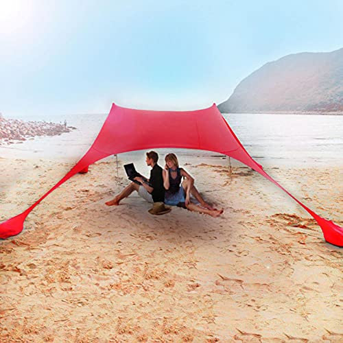 Playa Familiar Plegable, Toldo De Playa, UPF50 Refugio Solar Playa con Anclas Y Postes Aluminio Y Bolsa Transporte, Campaña Playa, para Uso En Patio, Jardín, Exterior Y Cochera