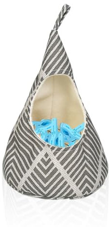 HDGSAFD Panier Suspendu pour Pinces à Linge - Sac de Selle Étanche pour Corde à Linge avec Cordon de Serrage - Sac de Rangement Gris
