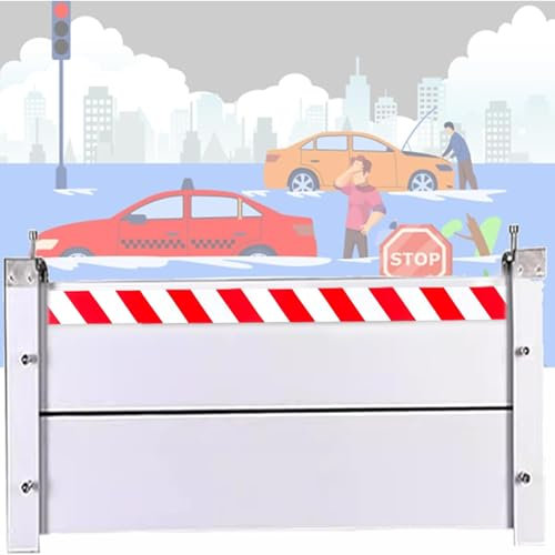 Hochwasserschutz Bei Türen Wasserstopper Hochwasserschutzbarriere Hochwassersperre Wasserabweiser Aluminium Dammbalkensystem Für Garage/Basement/Haustür Wasserstopper-Schallwand(53 * 60cm)