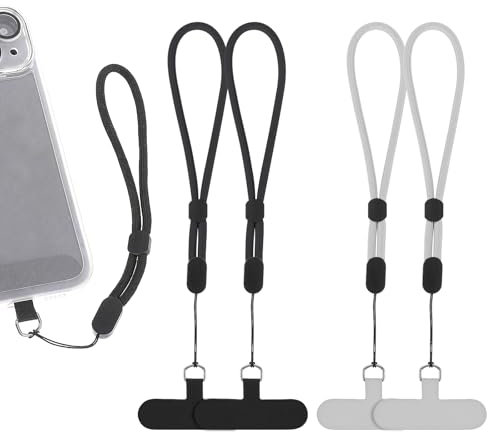4 Pcs Wrist Phone Lanyard Adjustable Nylon Hand Wrist Straps Cell Phone Lanyard Strap with Tether Pads for Mobile Phones Kamera U-Disk
