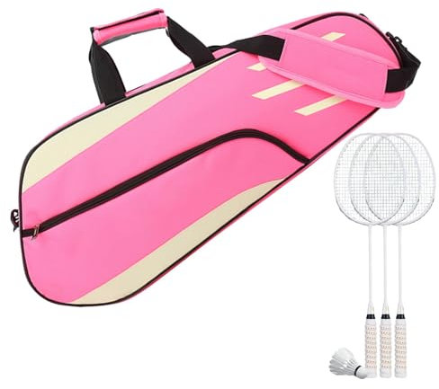 Badminton-Tasche mit 3 Schlägern – wasserdichte Schultertasche, geräumige Schlägertasche | Badminton-Organizer Tasche mit tragbarem Design, großes Tenniszubehör für Herren